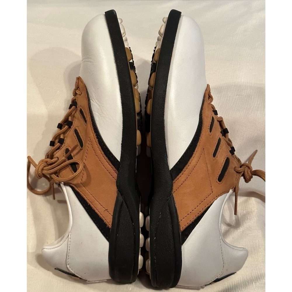 Adidas Womens Tan White Leather EVN 791 Lace Up Golf Cleats Shoes Sz 6 - Picture 11 of 12